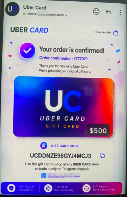 ALERT: FAKE $500 UBER‑STYLE GIFT CARD SCAM — Gift‑Card Traders In Nigeria & Ghana, BEWARE